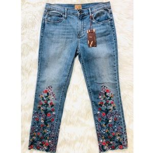 DRIFTWOOD Candace Embroidered Ankle Jeans Sz 31